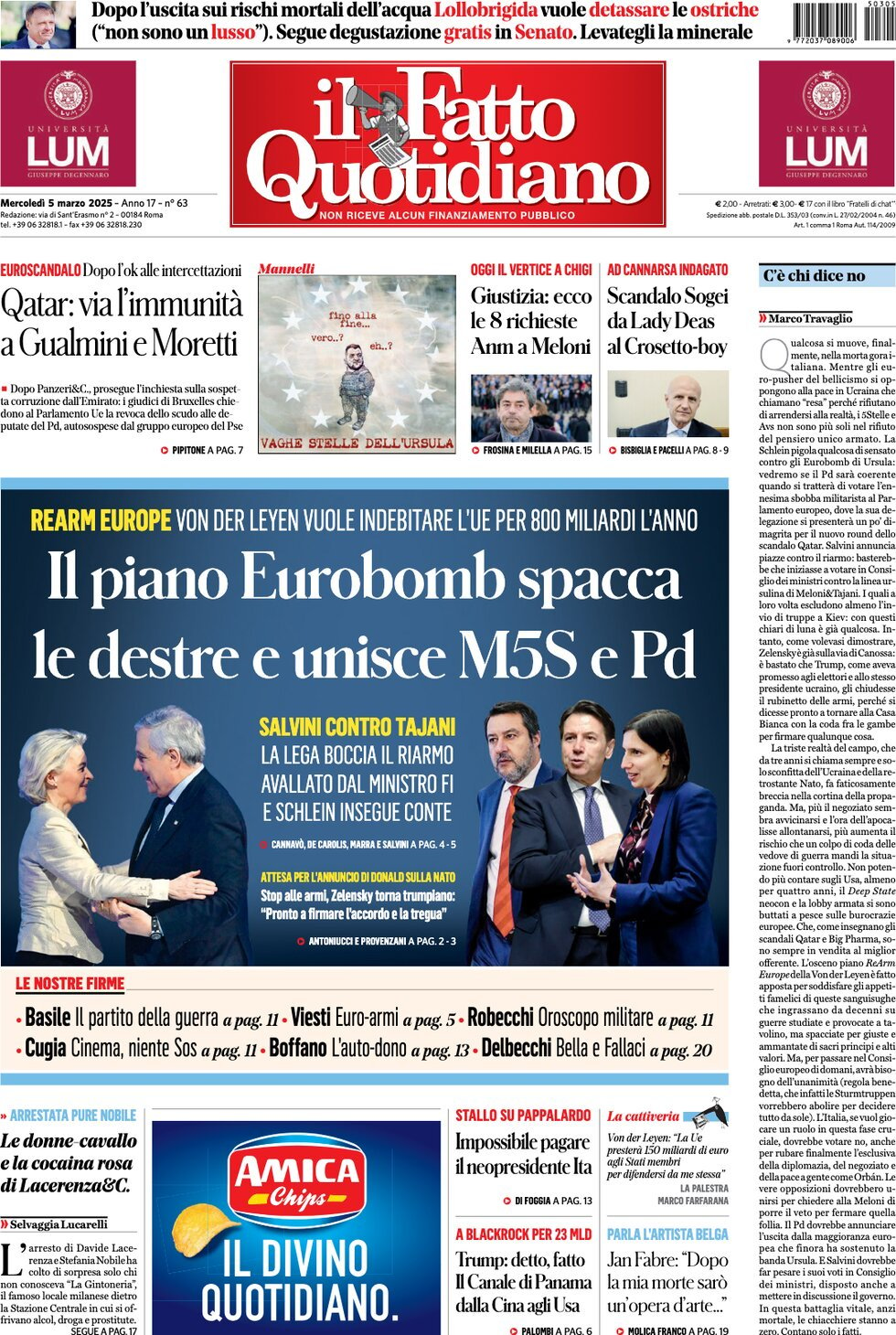 Prima-pagina-il-fatto-quotidiano-edizione-di-oggi-05-03-2025