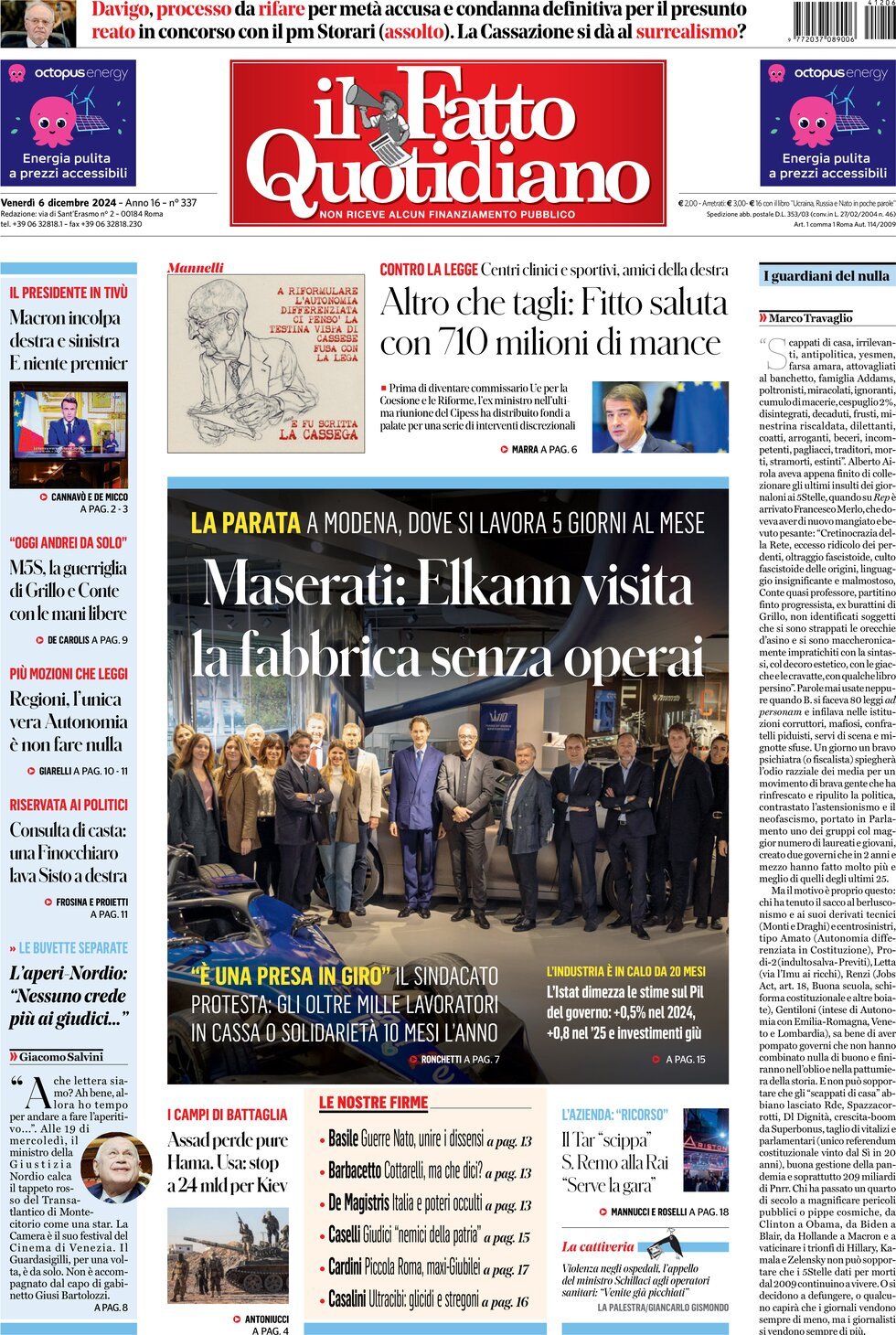 Prima-pagina-il-fatto-quotidiano-edizione-di-oggi-06-12-2024