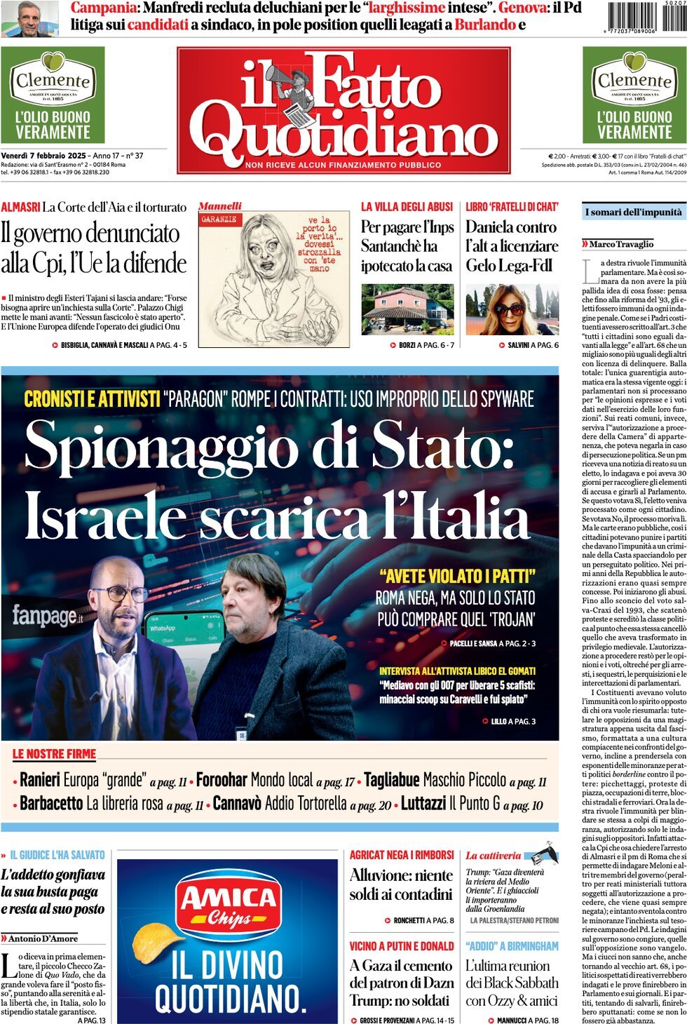 Prima-pagina-il-fatto-quotidiano-edizione-di-oggi-07-02-2025