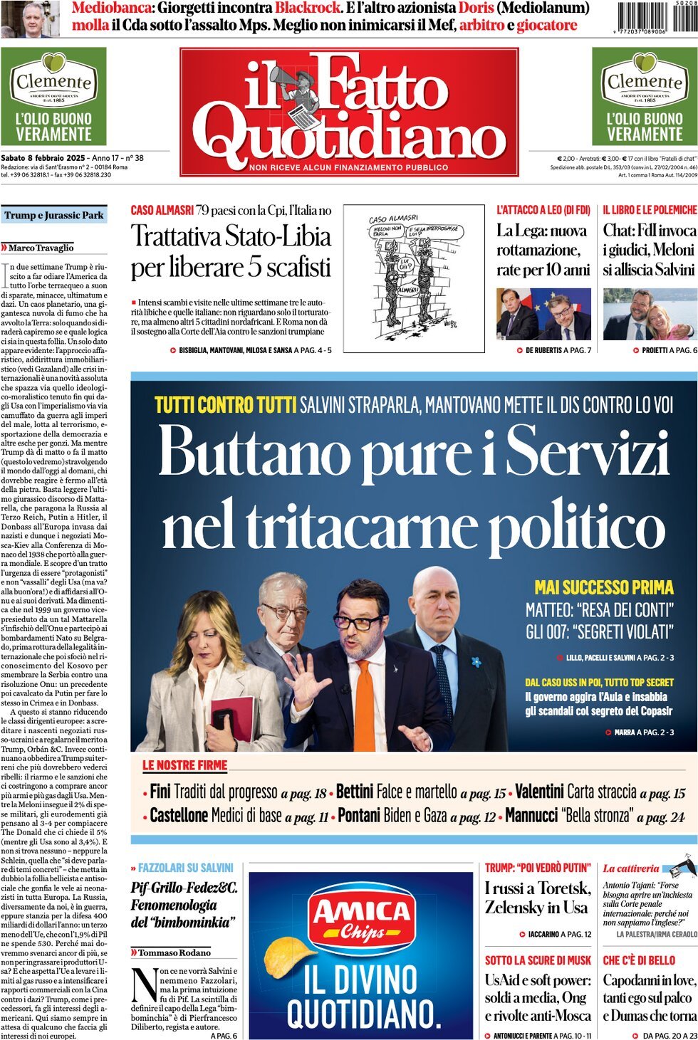 Prima-pagina-il-fatto-quotidiano-edizione-di-oggi-08-02-2025