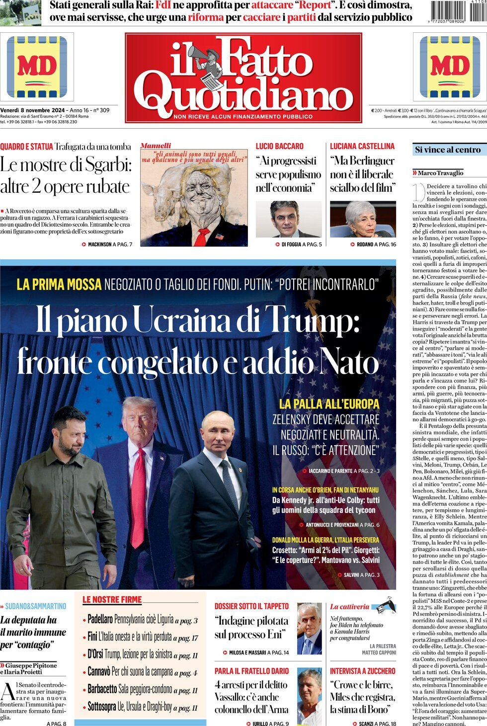 Prima-pagina-il-fatto-quotidiano-edizione-di-oggi-08-11-2024