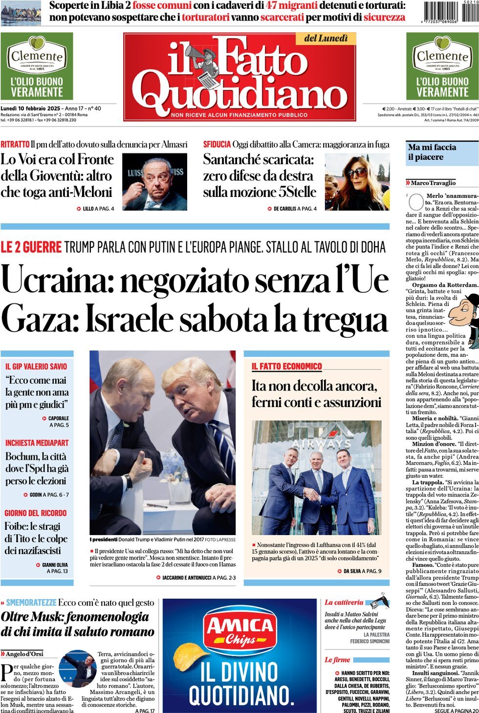 Prima-pagina-il-fatto-quotidiano-edizione-di-oggi-10-02-2025