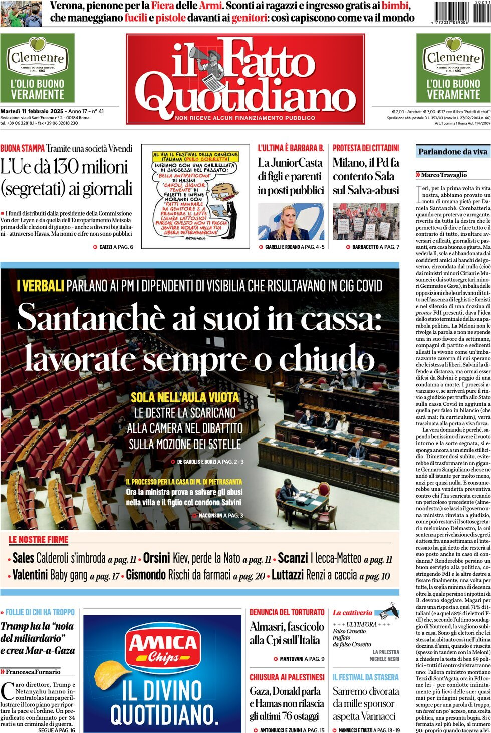 Prima-pagina-il-fatto-quotidiano-edizione-di-oggi-11-02-2025