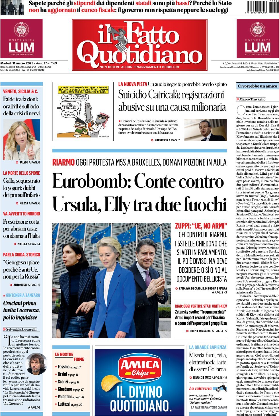 Prima-pagina-il-fatto-quotidiano-edizione-di-oggi-11-03-2025