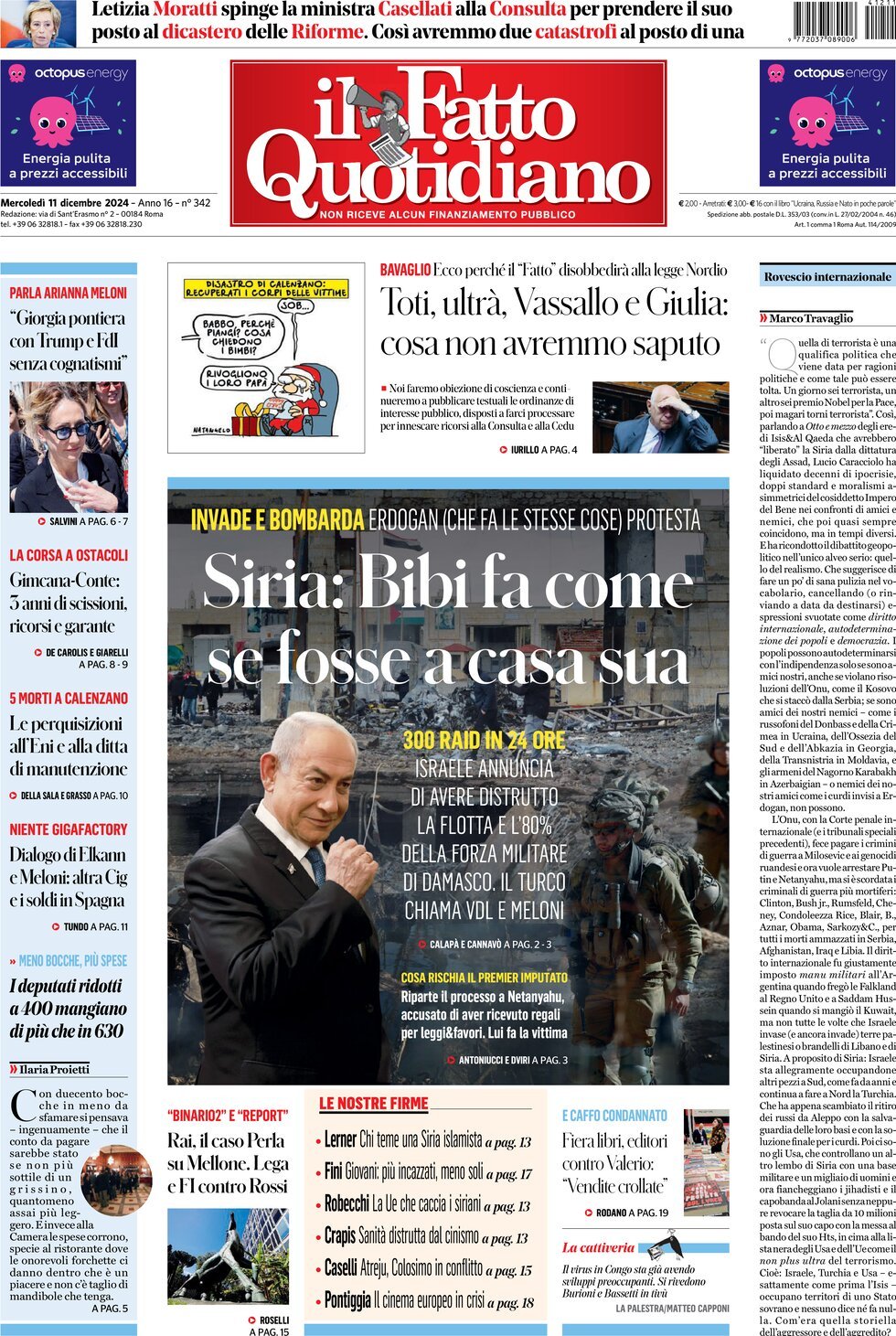 Prima-pagina-il-fatto-quotidiano-edizione-di-oggi-11-12-2024