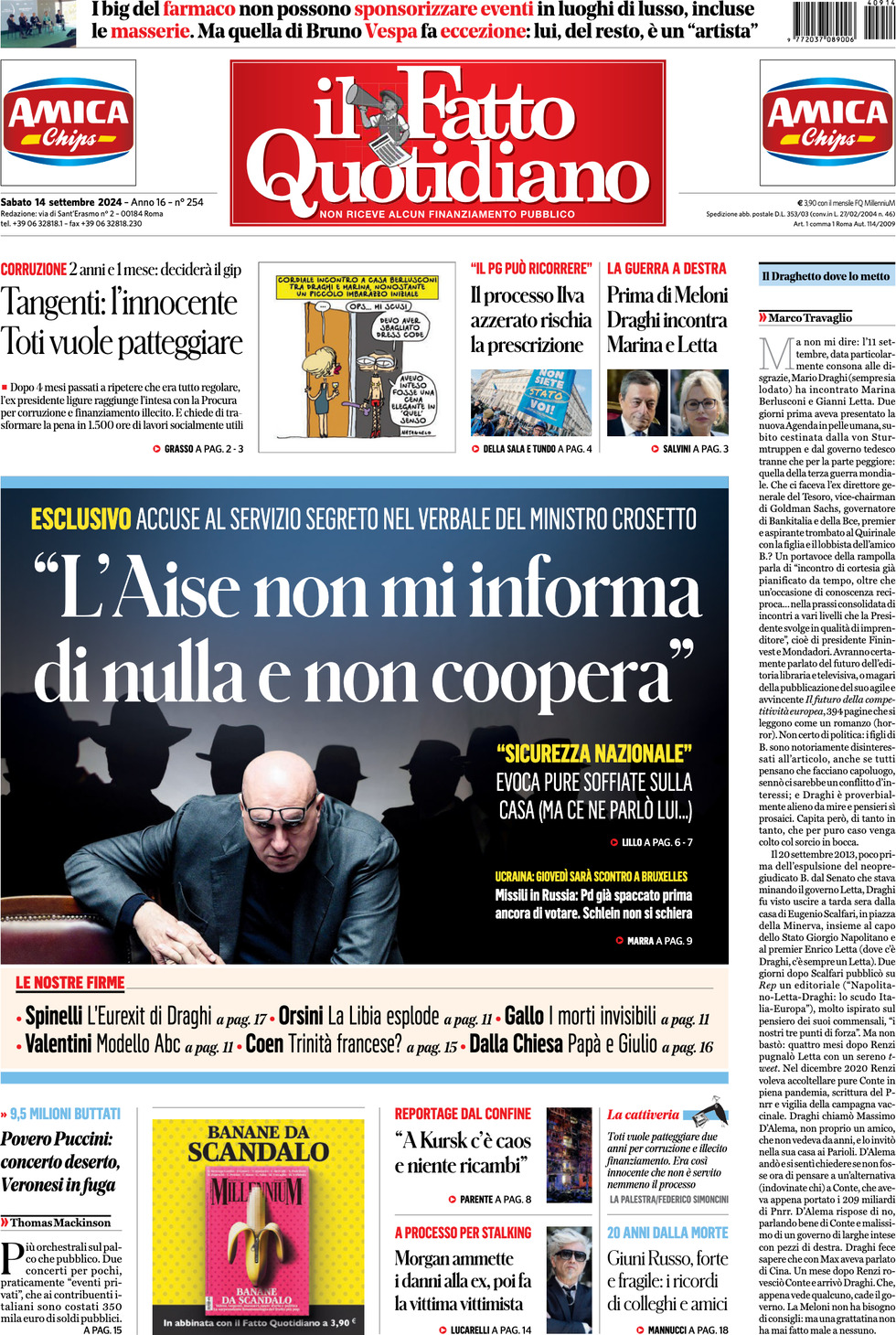 Prima-pagina-il-fatto-quotidiano-edizione-di-oggi-14-09-2024