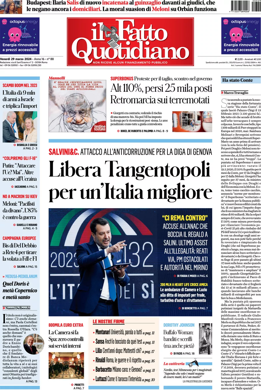 Prima-pagina-il-fatto-quotidiano-edizione-di-oggi-29-03-2024