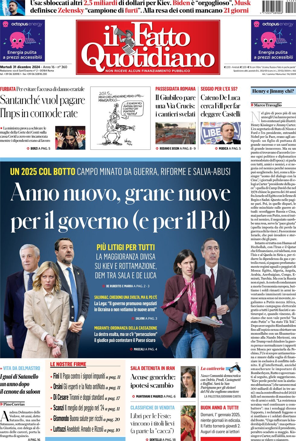 Prima-pagina-il-fatto-quotidiano-edizione-di-oggi-31-12-2024