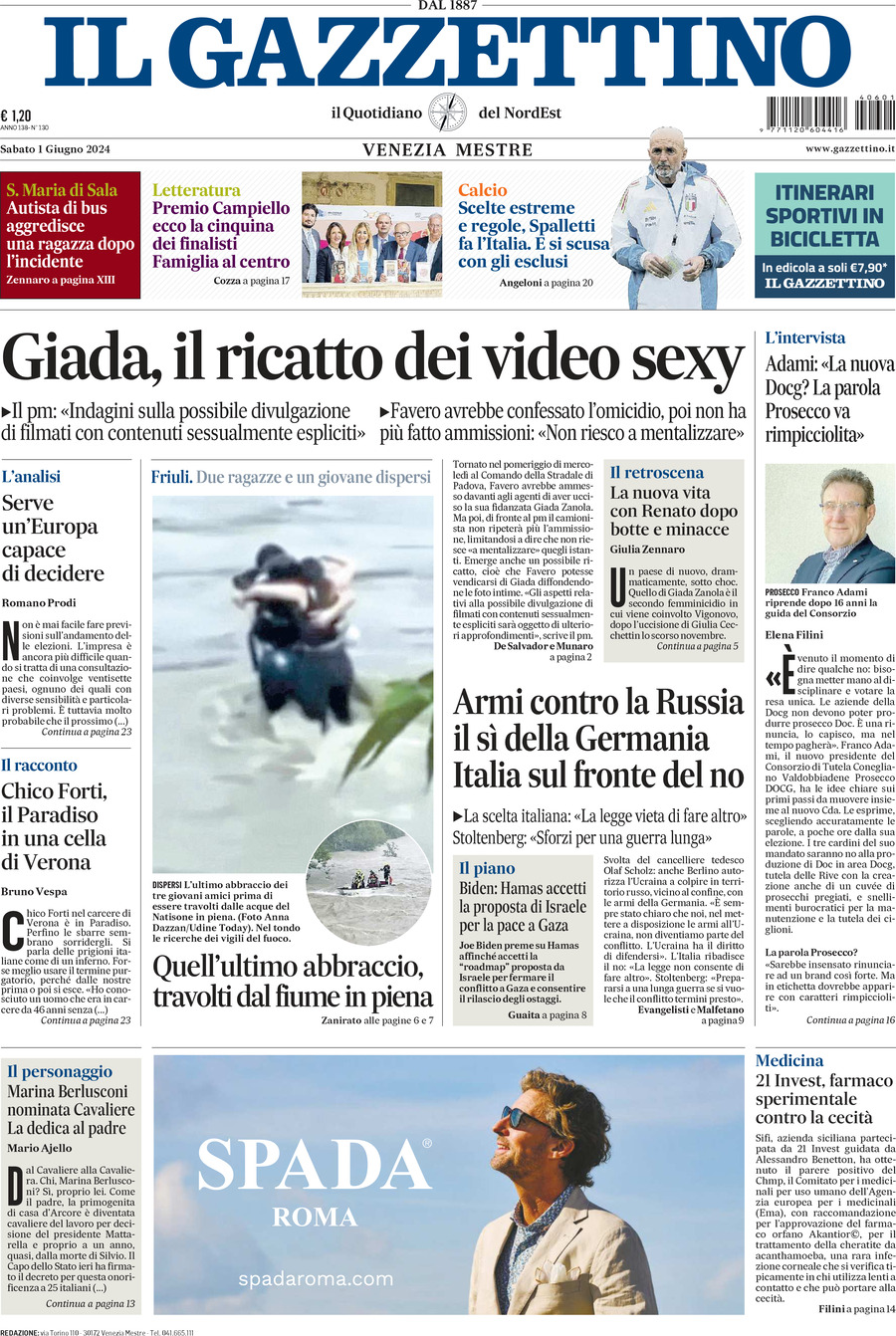 Prima-pagina-il-gazzettino-edizione-di-oggi-01-06-2024