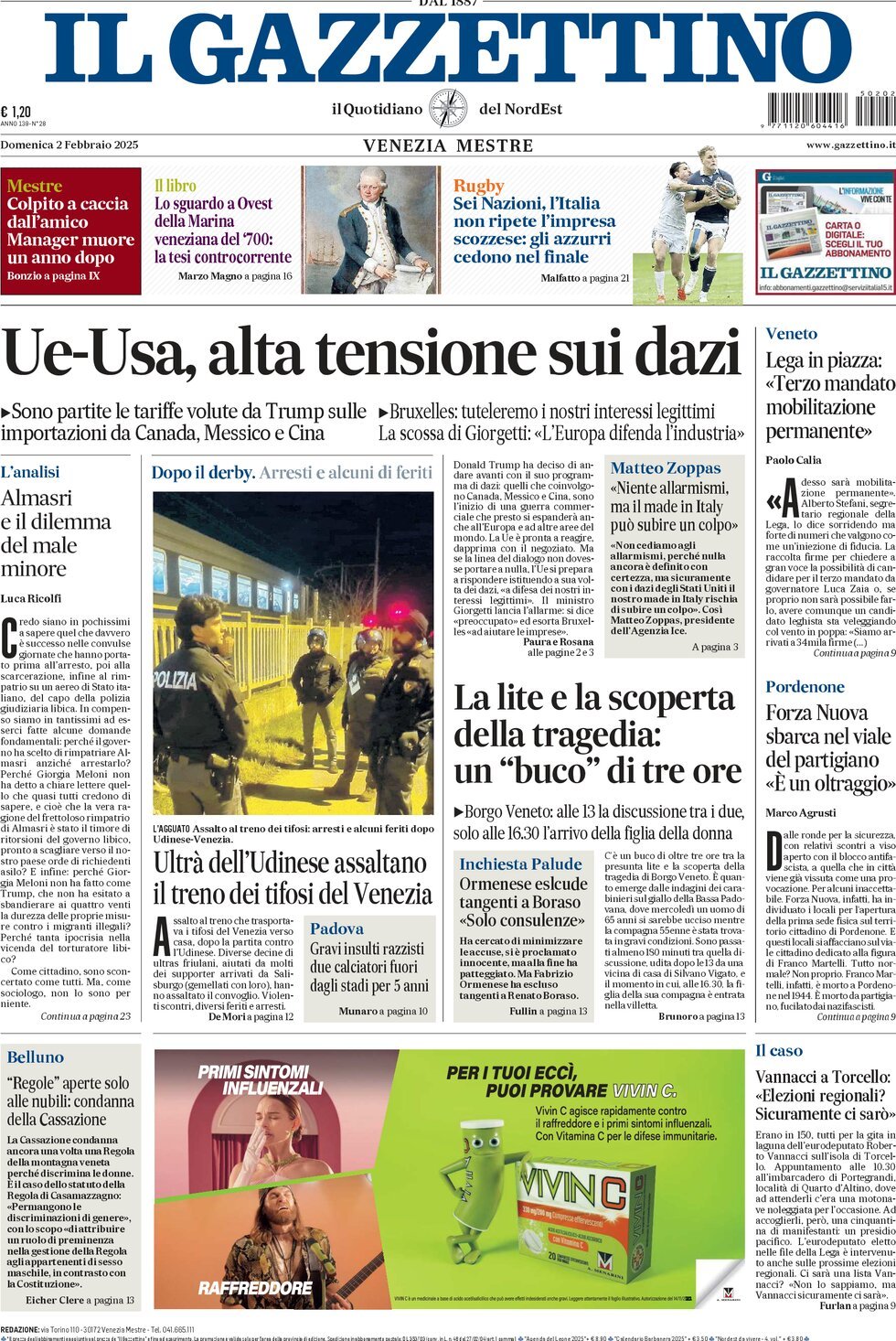 Prima-pagina-il-gazzettino-edizione-di-oggi-02-02-2025