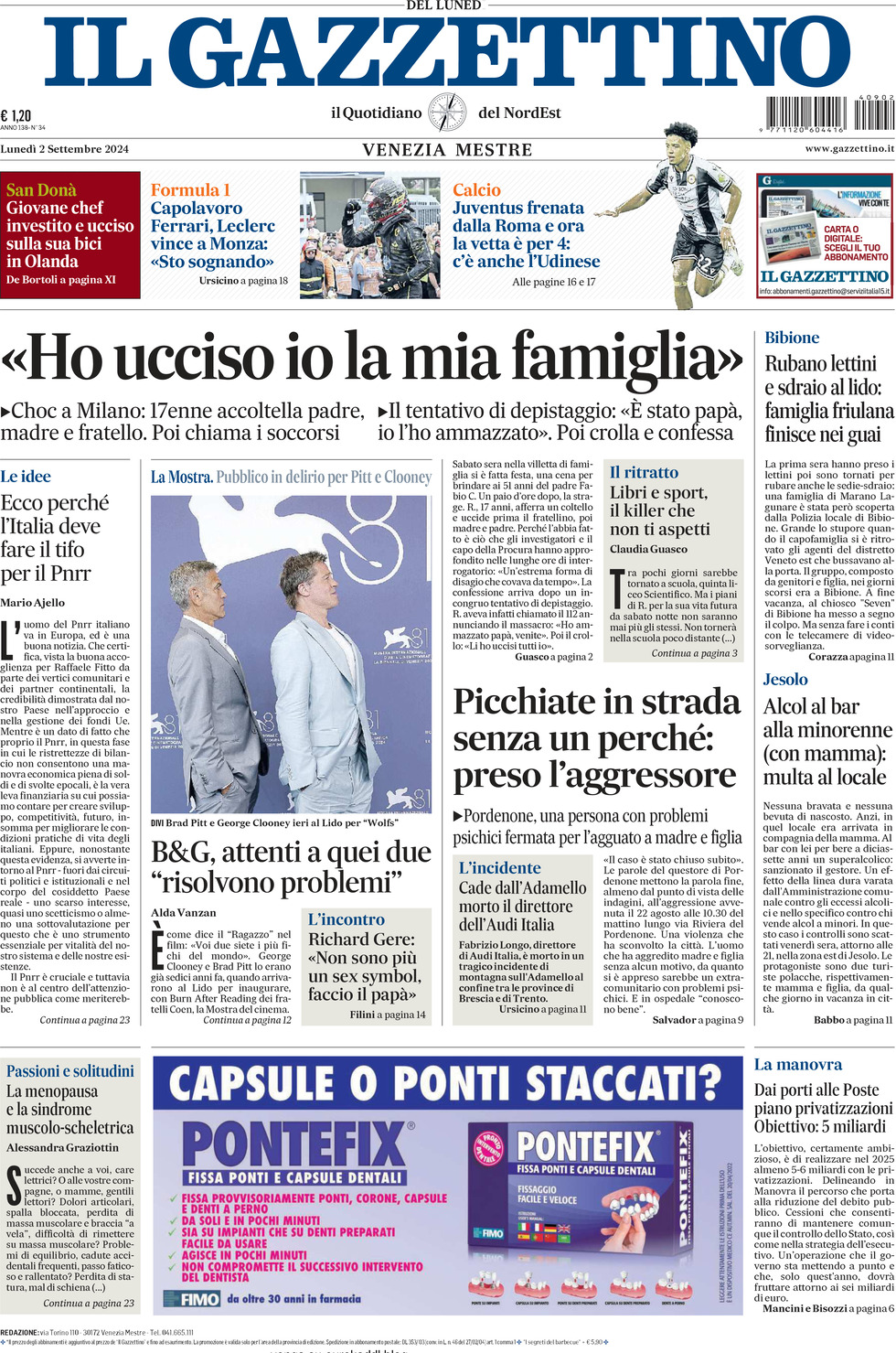 Prima-pagina-il-gazzettino-edizione-di-oggi-02-09-2024