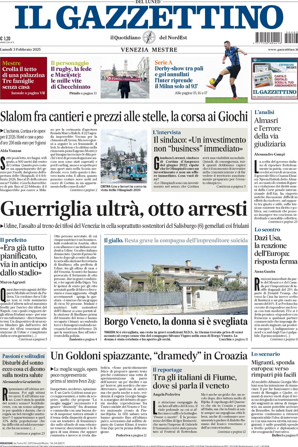 Prima-pagina-il-gazzettino-edizione-di-oggi-03-02-2025