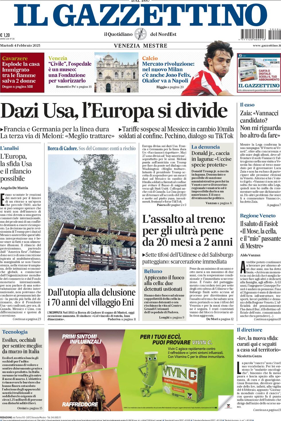 Prima-pagina-il-gazzettino-edizione-di-oggi-04-02-2025