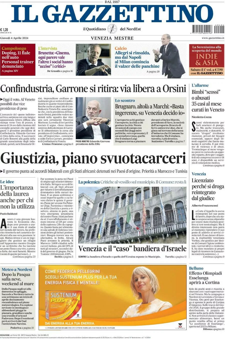 Prima-pagina-il-gazzettino-edizione-di-oggi-04-04-2024