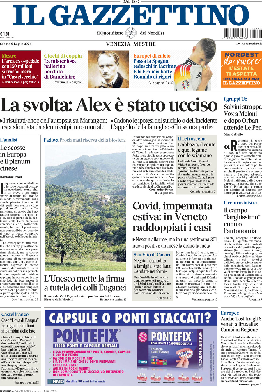 Prima-pagina-il-gazzettino-edizione-di-oggi-06-07-2024