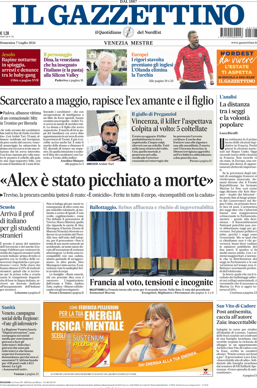 Prima-pagina-il-gazzettino-edizione-di-oggi-07-07-2024