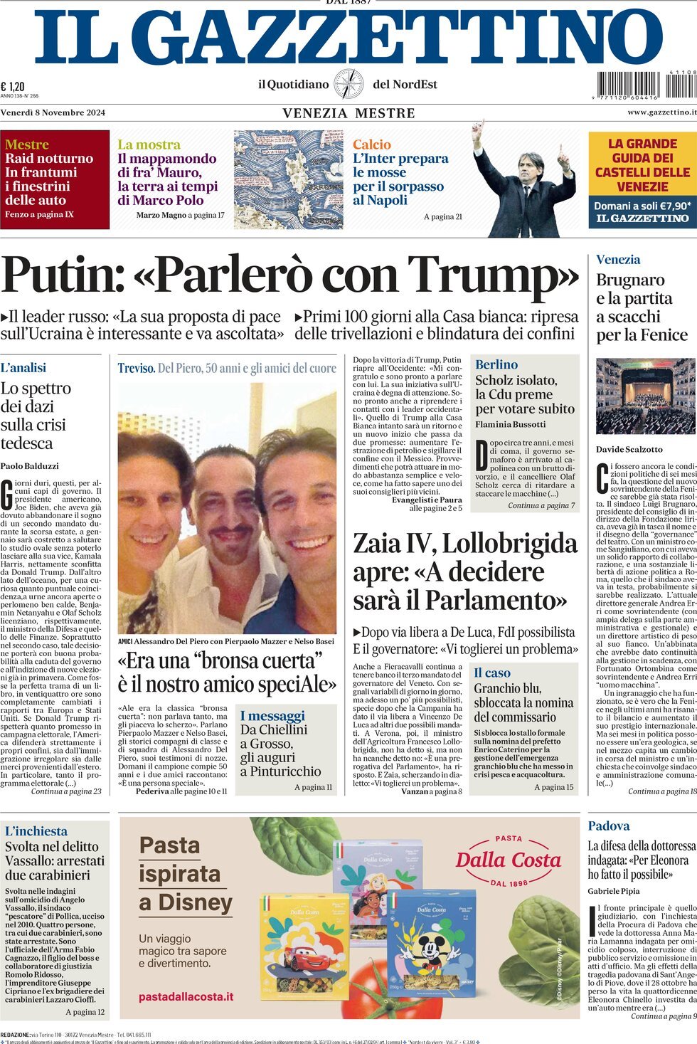 Prima-pagina-il-gazzettino-edizione-di-oggi-08-11-2024