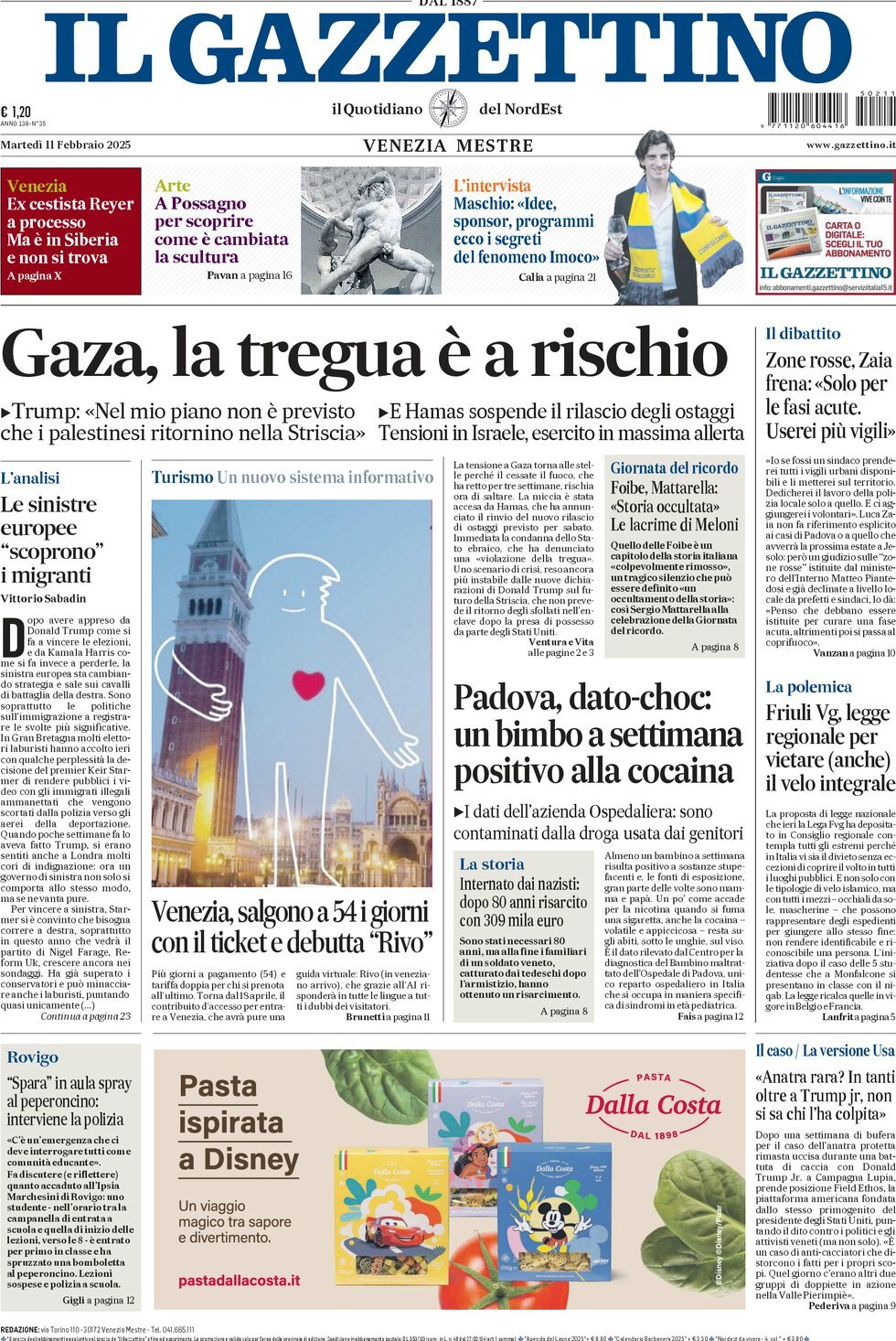 Prima-pagina-il-gazzettino-edizione-di-oggi-11-02-2025