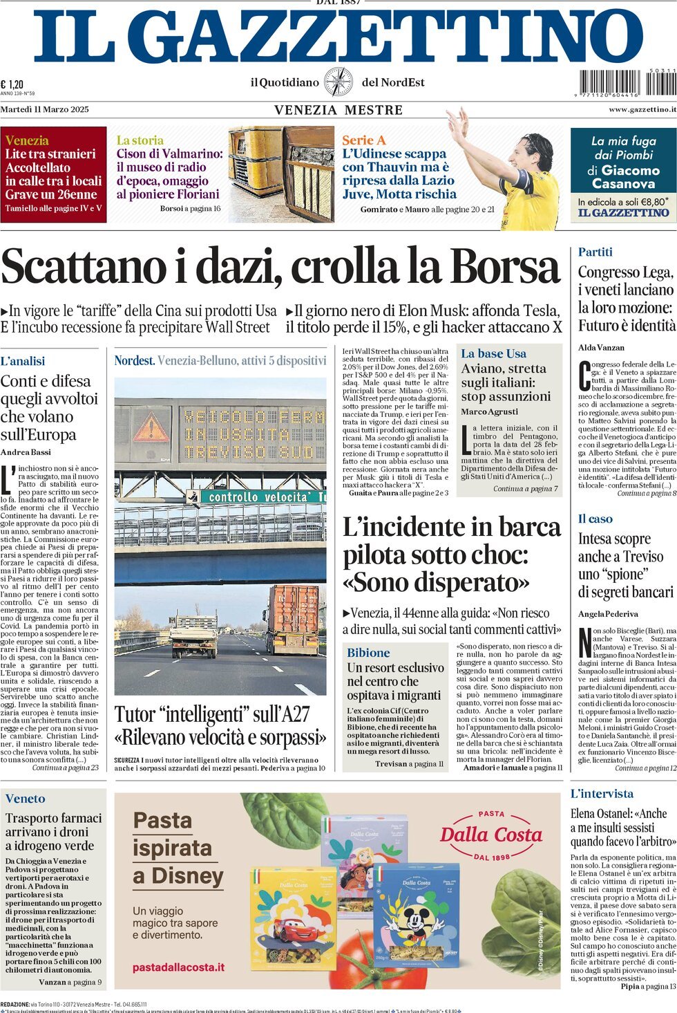 Prima-pagina-il-gazzettino-edizione-di-oggi-11-03-2025