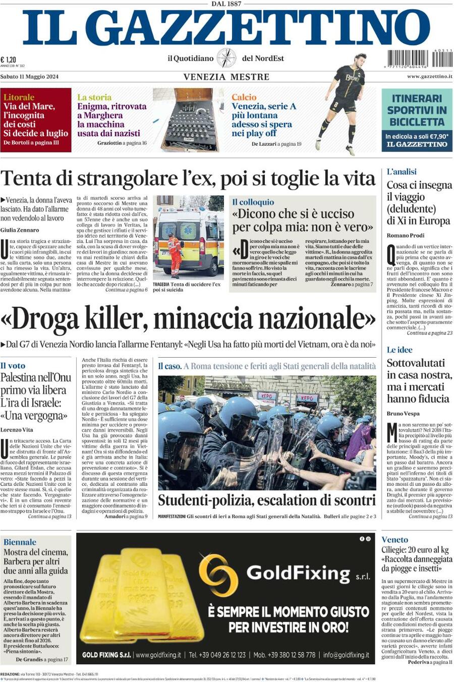 Prima-pagina-il-gazzettino-edizione-di-oggi-11-05-2024