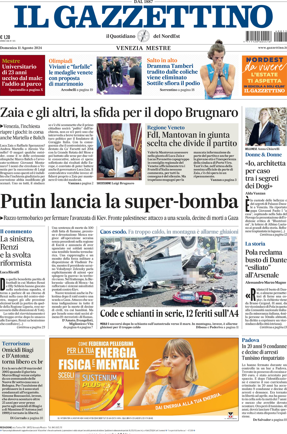 Prima-pagina-il-gazzettino-edizione-di-oggi-11-08-2024