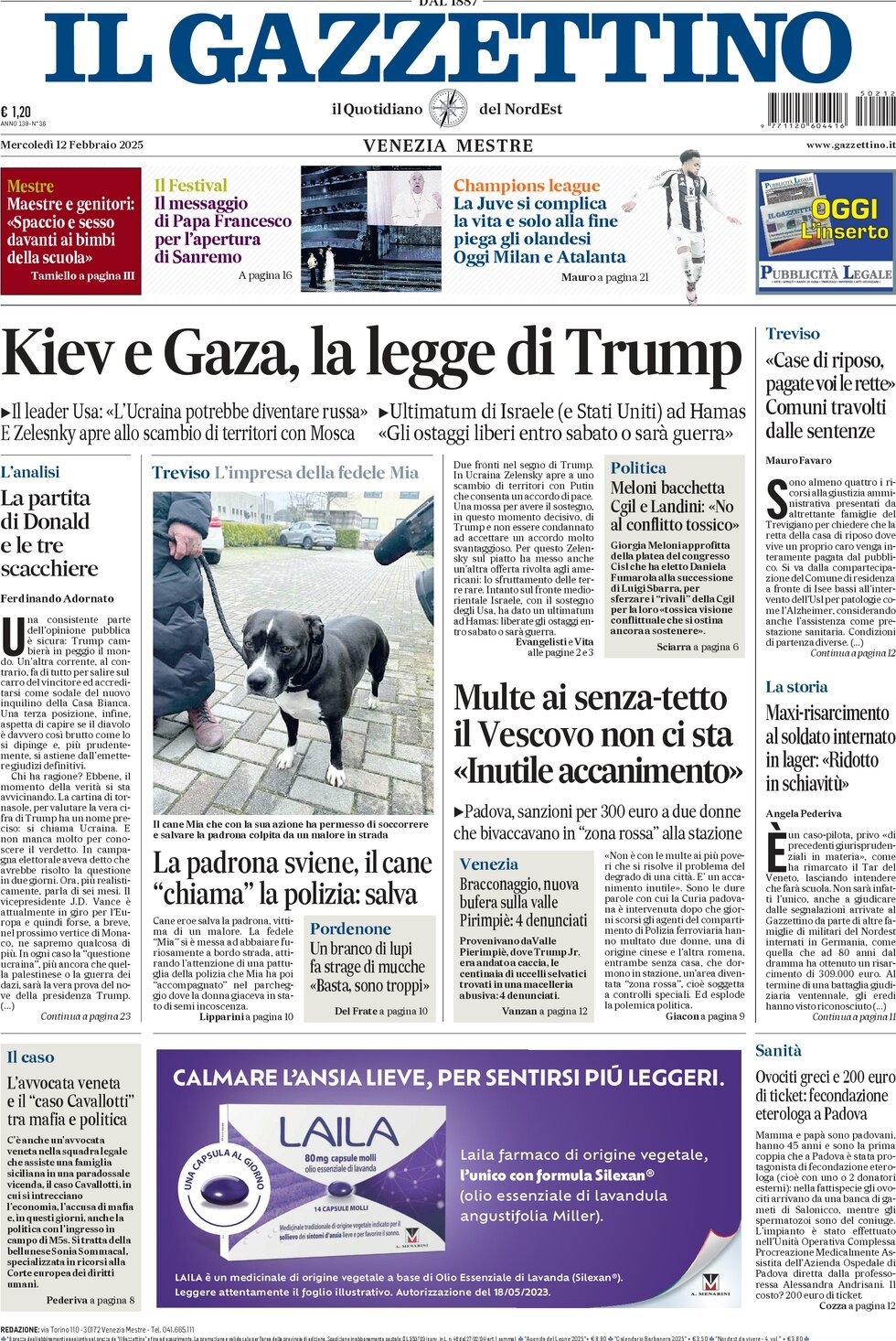 Prima-pagina-il-gazzettino-edizione-di-oggi-12-02-2025