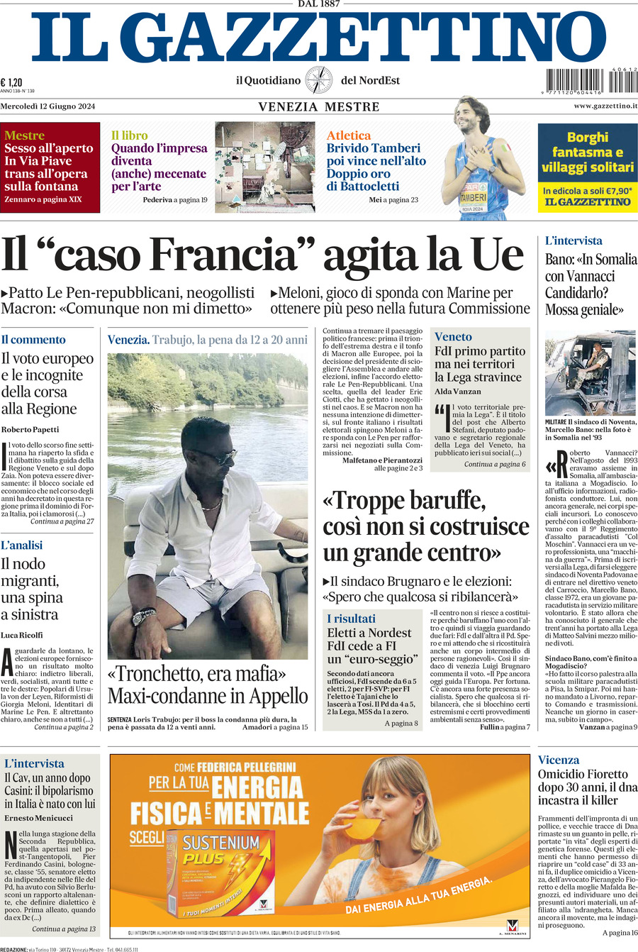 Prima-pagina-il-gazzettino-edizione-di-oggi-12-06-2024