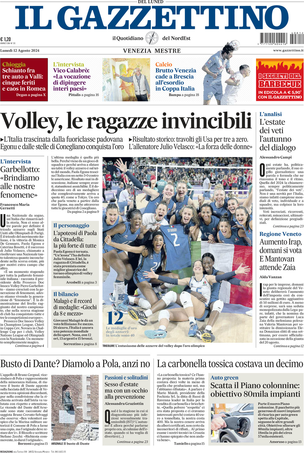 Prima-pagina-il-gazzettino-edizione-di-oggi-12-08-2024