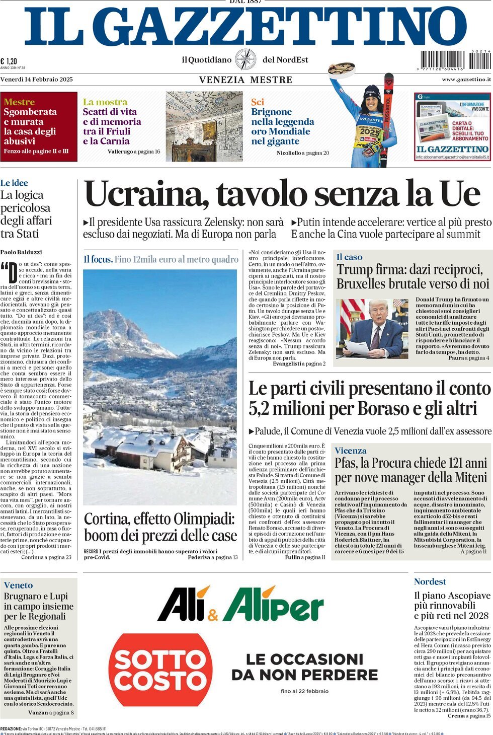 Prima-pagina-il-gazzettino-edizione-di-oggi-14-02-2025