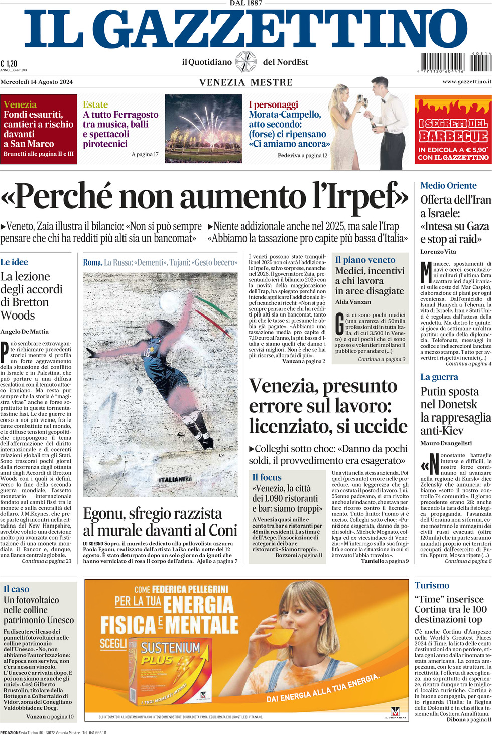 Prima-pagina-il-gazzettino-edizione-di-oggi-14-08-2024