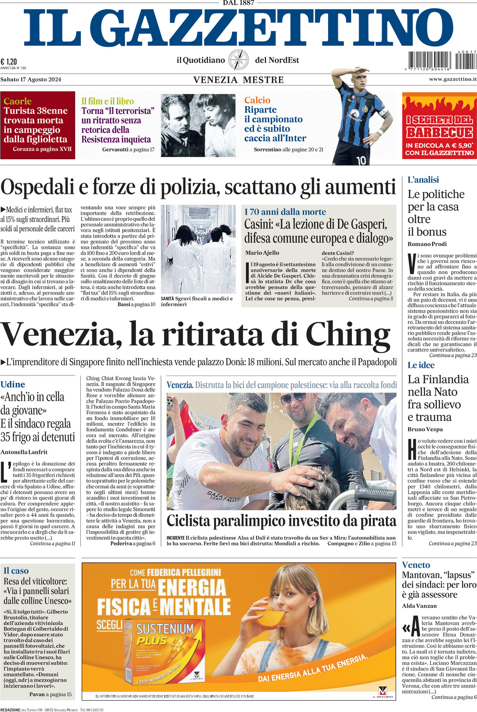 Prima-pagina-il-gazzettino-edizione-di-oggi-17-08-2024