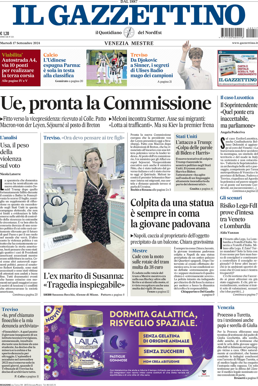 Prima-pagina-il-gazzettino-edizione-di-oggi-17-09-2024