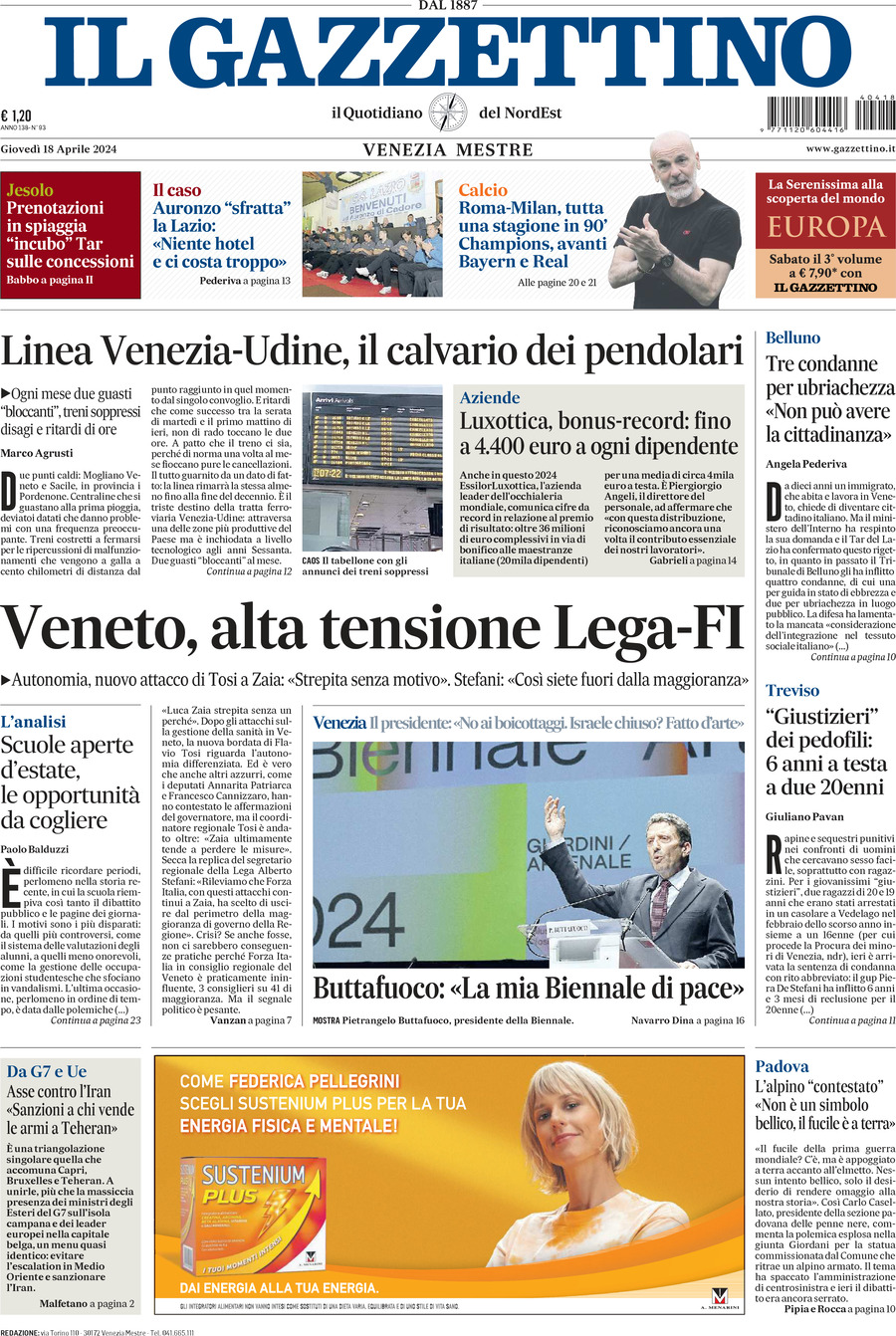 Prima-pagina-il-gazzettino-edizione-di-oggi-18-04-2024