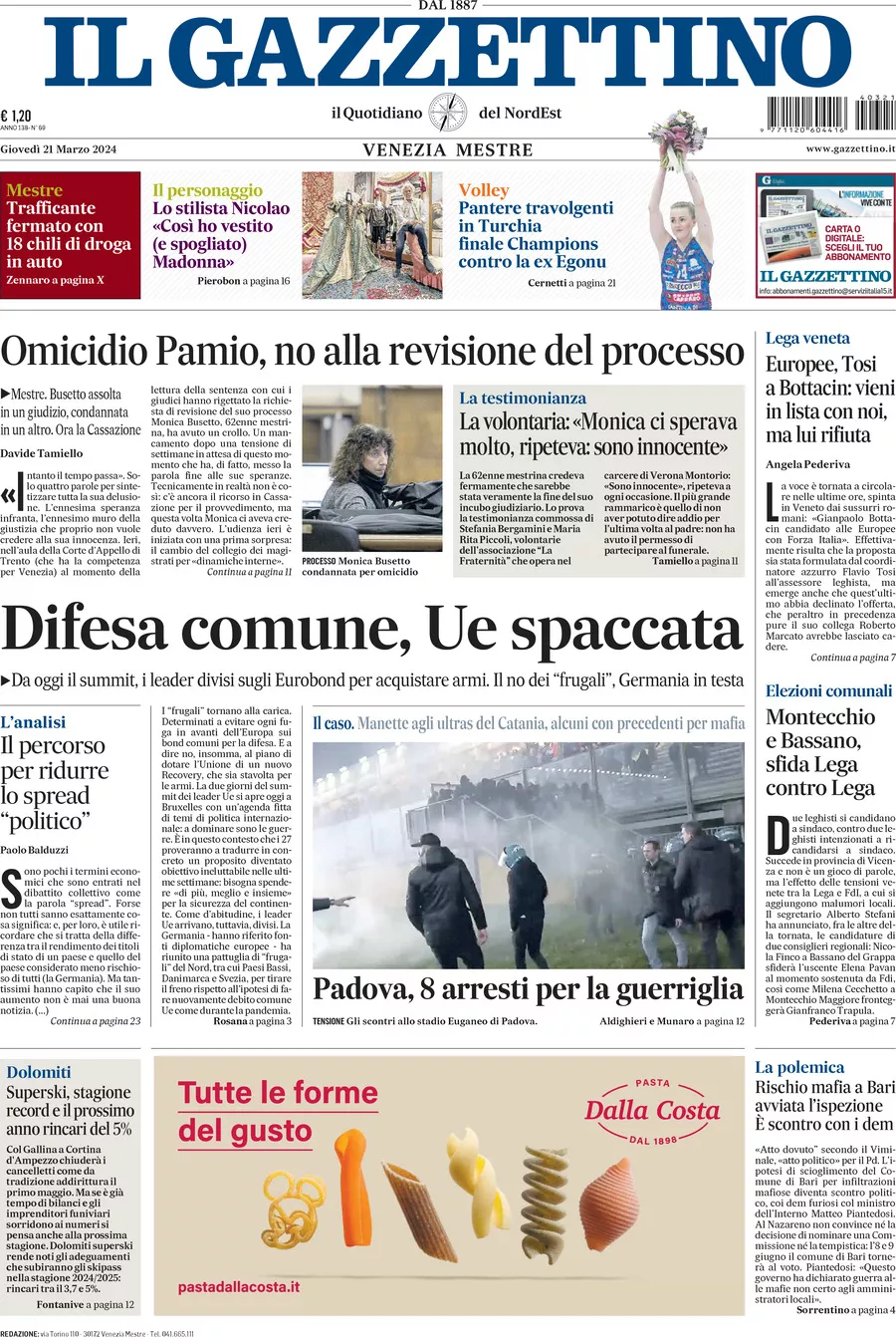 Prima-pagina-il-gazzettino-edizione-di-oggi-21-03-2024