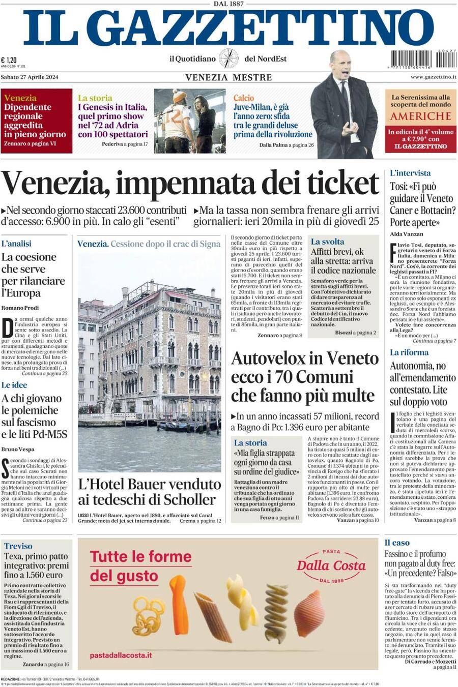 Prima-pagina-il-gazzettino-edizione-di-oggi-27-04-2024