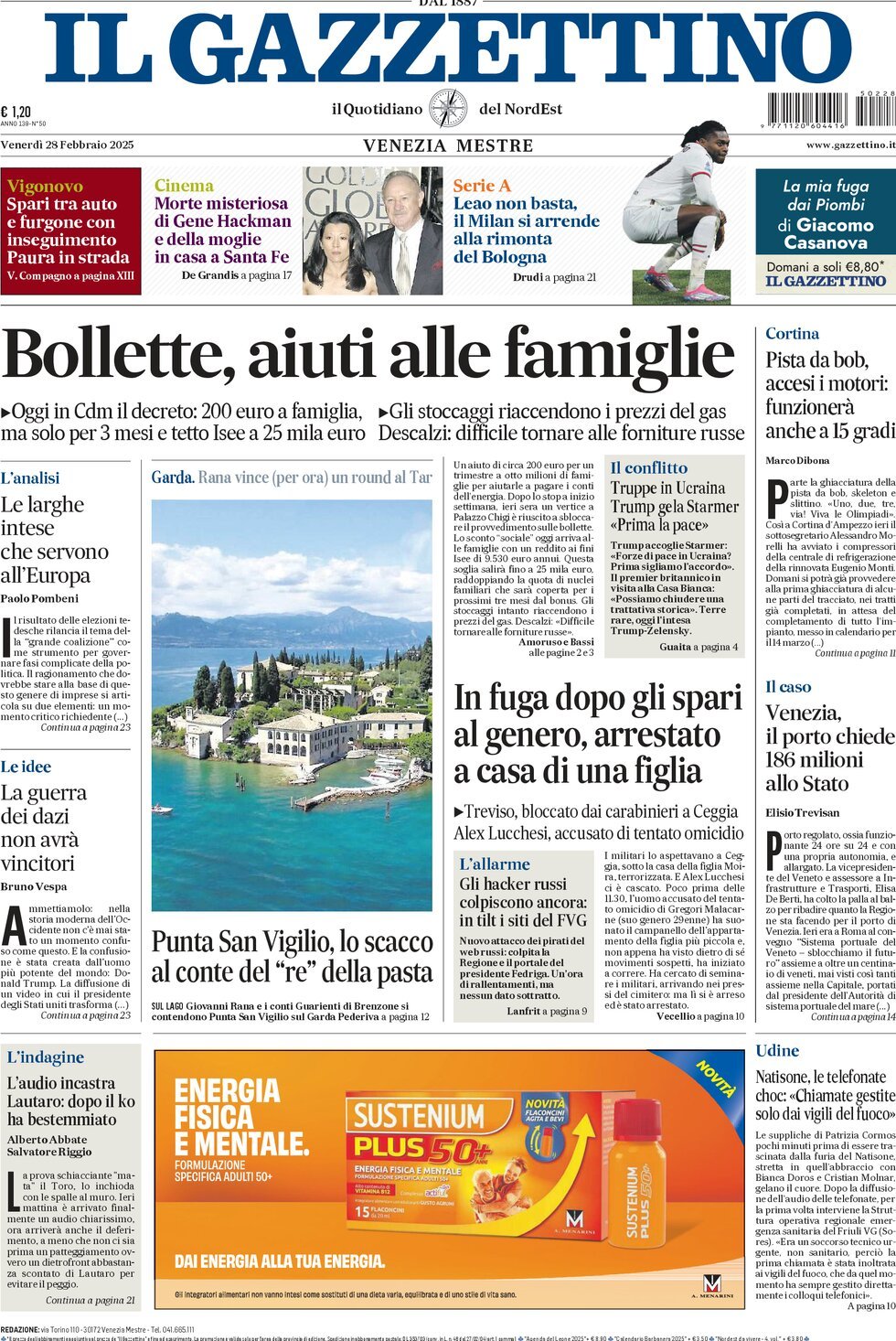 Prima-pagina-il-gazzettino-edizione-di-oggi-28-02-2025