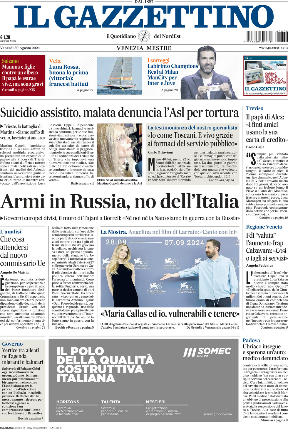 Prima-pagina-il-gazzettino-edizione-di-oggi-30-08-2024