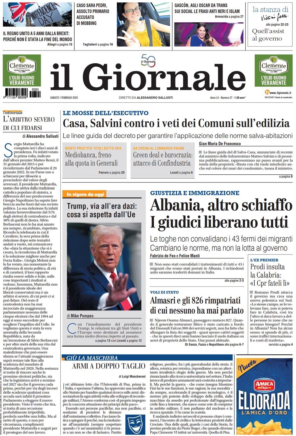 Prima-pagina-libero-edizione-di-oggi-01-02-2025