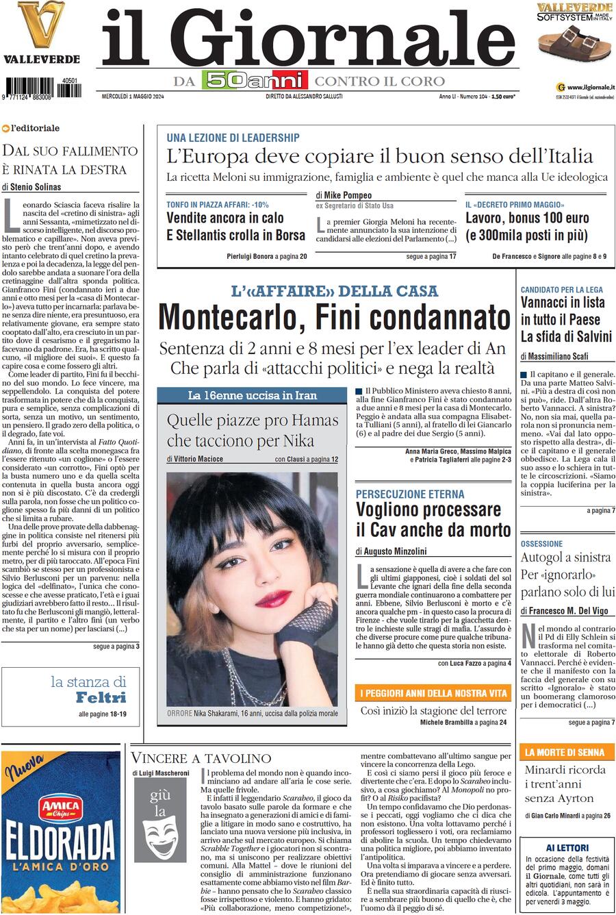 Prima-pagina-libero-edizione-di-oggi-01-05-2024