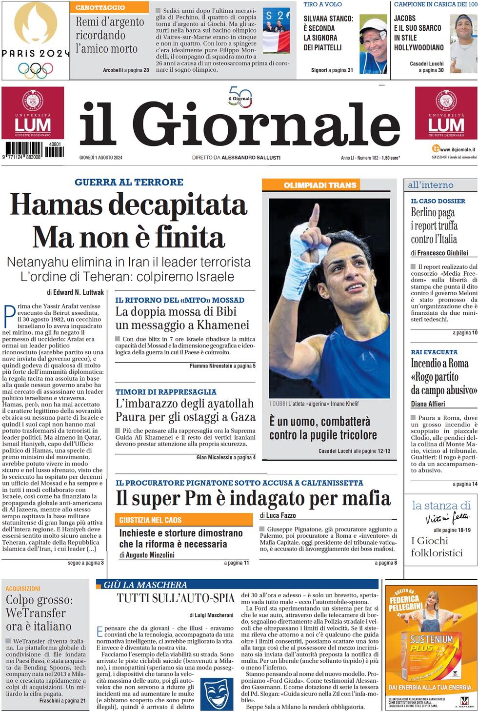 Prima-pagina-libero-edizione-di-oggi-01-08-2024