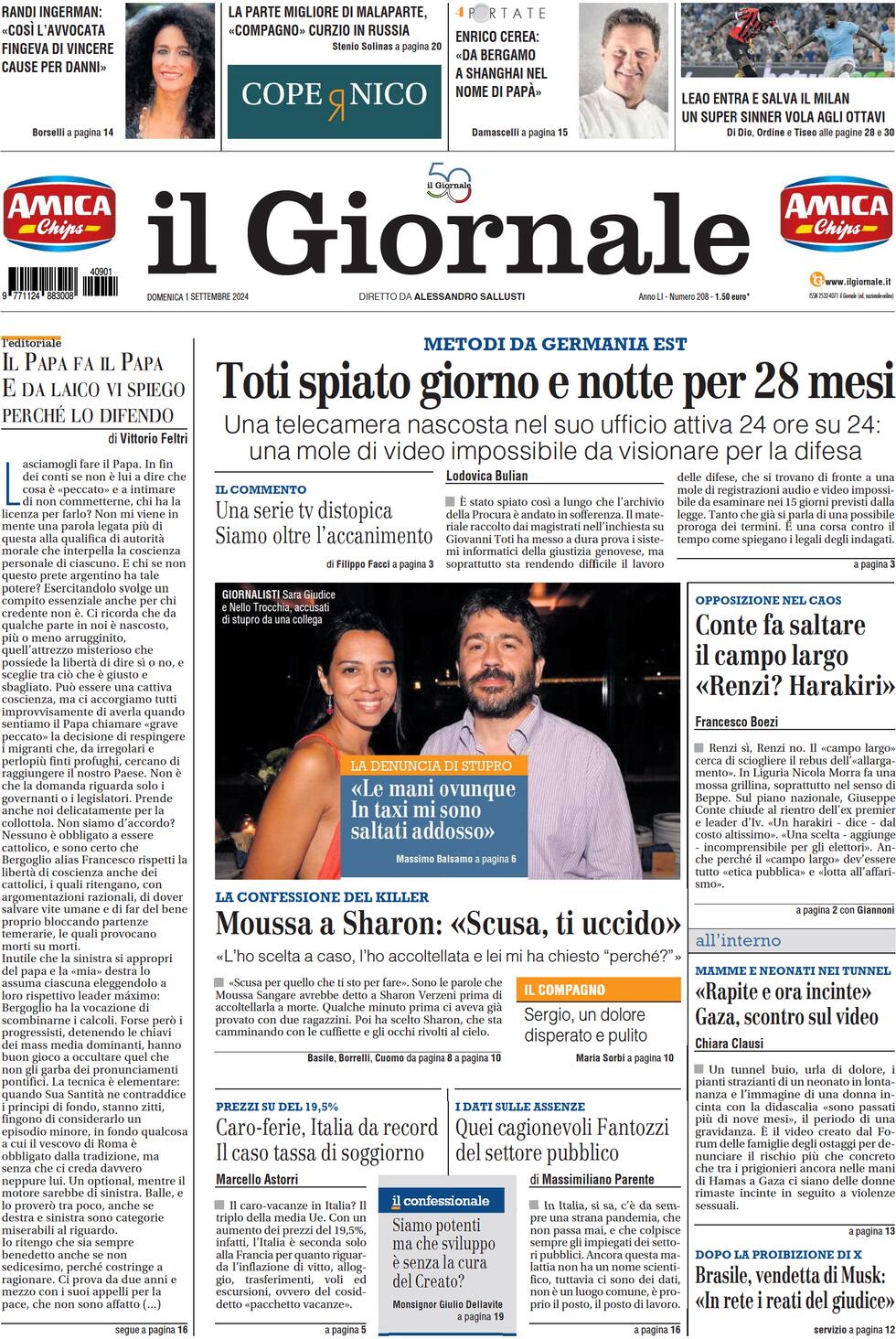 Prima-pagina-libero-edizione-di-oggi-01-09-2024