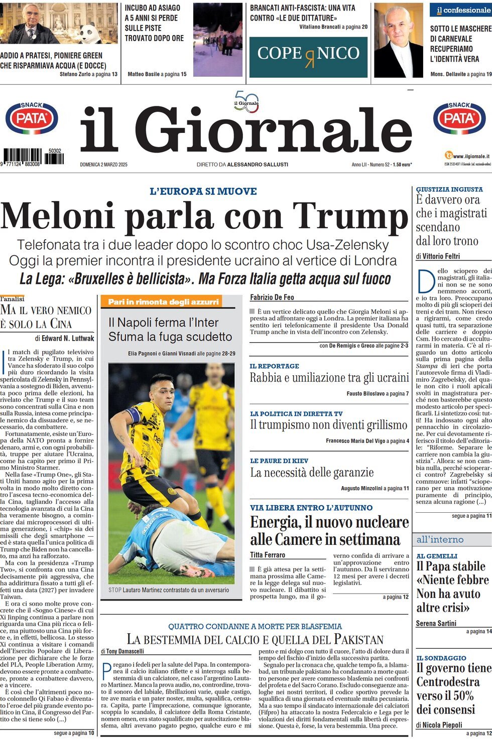 Prima-pagina-libero-edizione-di-oggi-02-03-2025