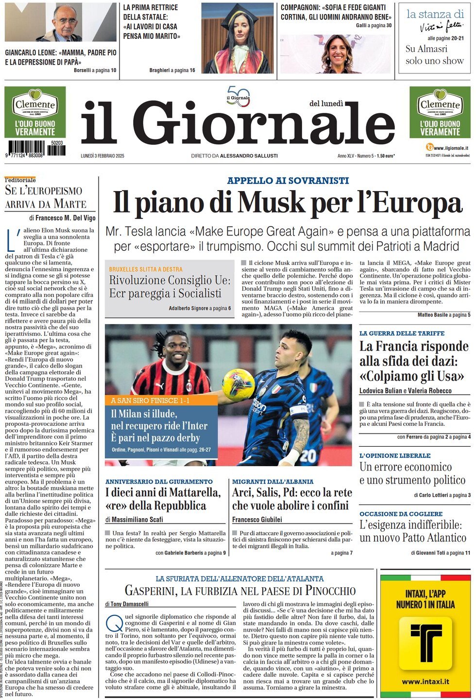 Prima-pagina-libero-edizione-di-oggi-03-02-2025