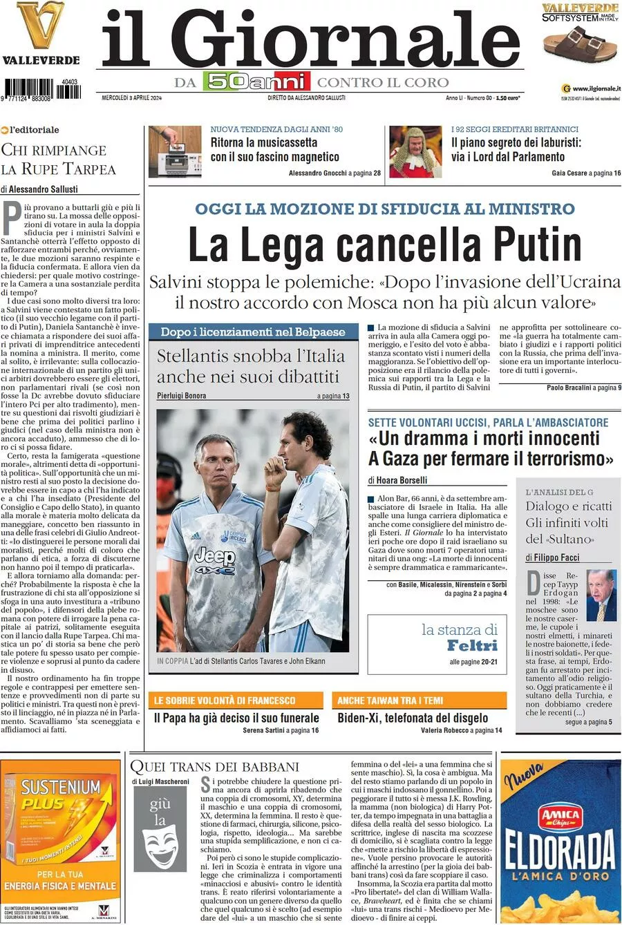 Prima-pagina-libero-edizione-di-oggi-03-04-2024