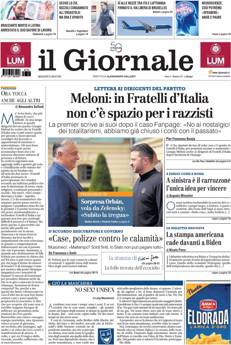 Prima-pagina-libero-edizione-di-oggi-03-07-2024