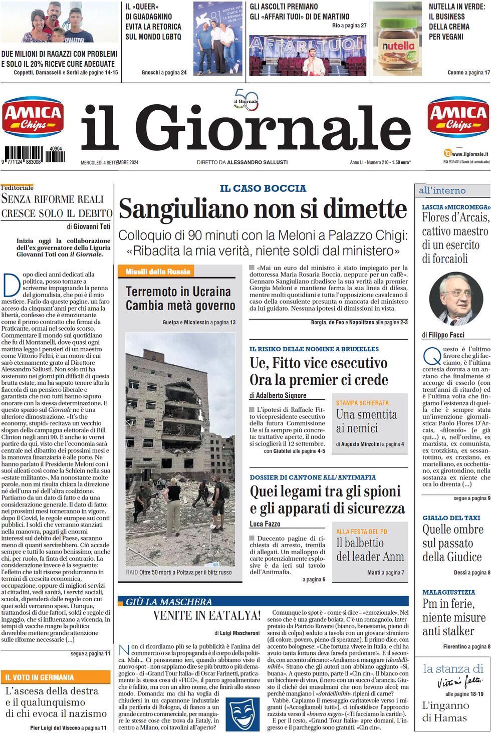 Prima-pagina-libero-edizione-di-oggi-04-09-2024