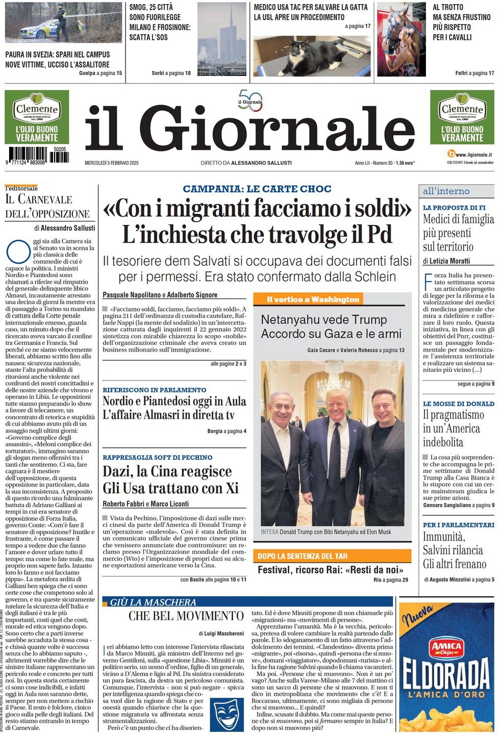 Prima-pagina-libero-edizione-di-oggi-05-02-2025