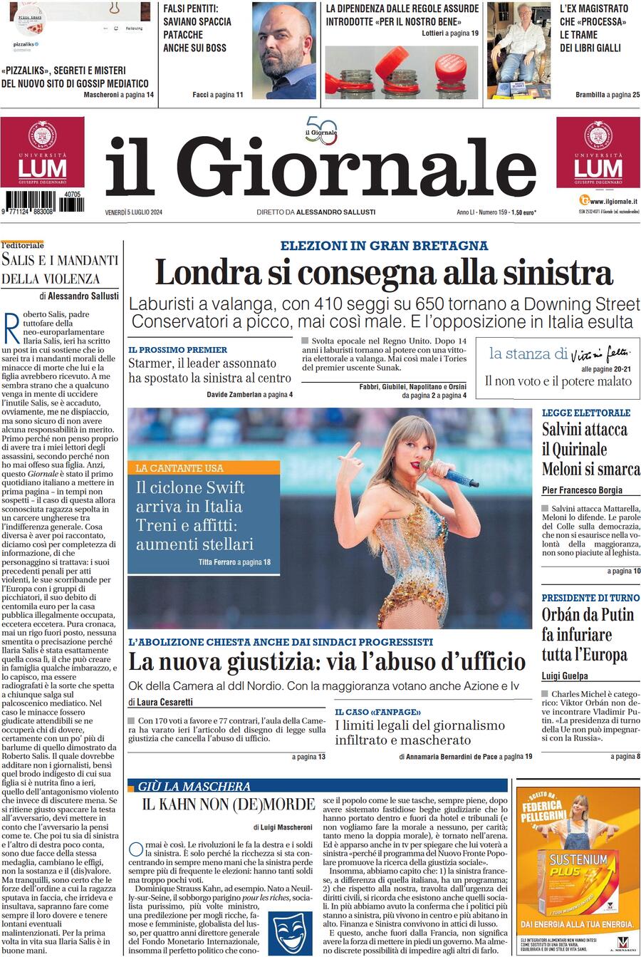 Prima-pagina-libero-edizione-di-oggi-05-07-2024