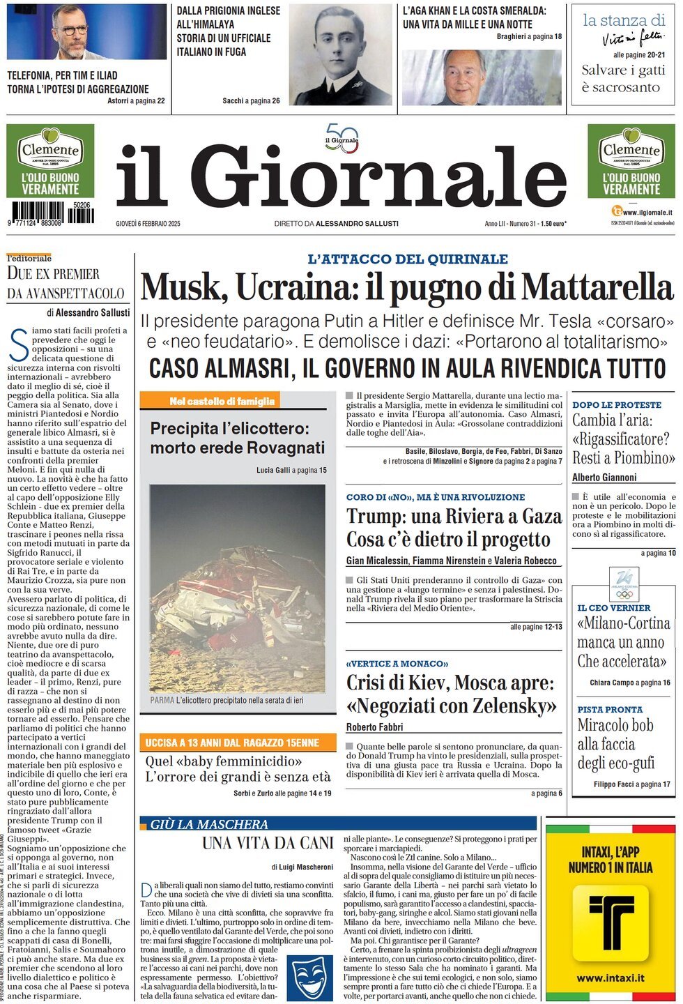 Prima-pagina-libero-edizione-di-oggi-06-02-2025