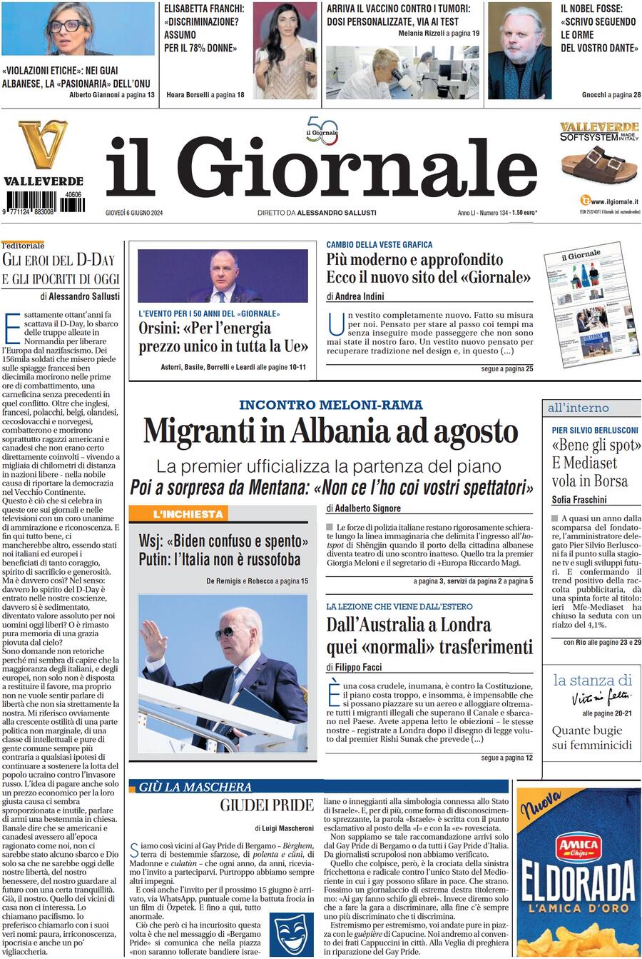 Prima-pagina-libero-edizione-di-oggi-06-06-2024